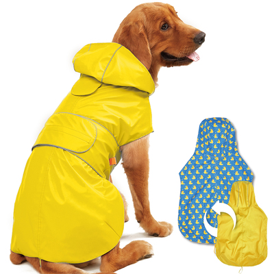 KIMEE Dog Reversible Raincoat-Yellow 2XL
